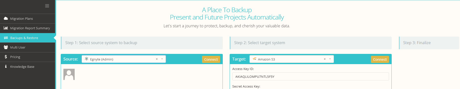 Backup Plan for Egnyte